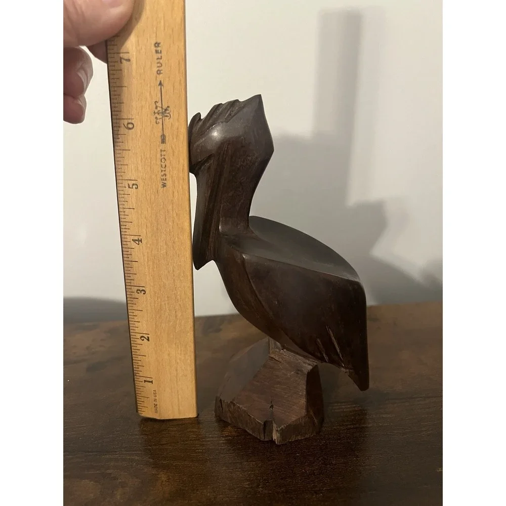 Vintage Hand Carved Ironwood Pelican 6.75
